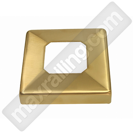 Златен квадратен стъклодържач за стъклен парапет сатениран